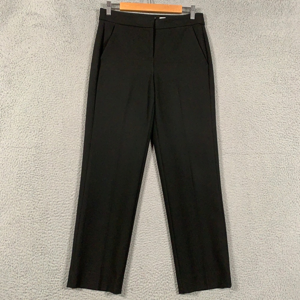 J.Crew Kate Wide Leg Trouser Pant Women's 4 Black Four-Season Stretch Carreman
